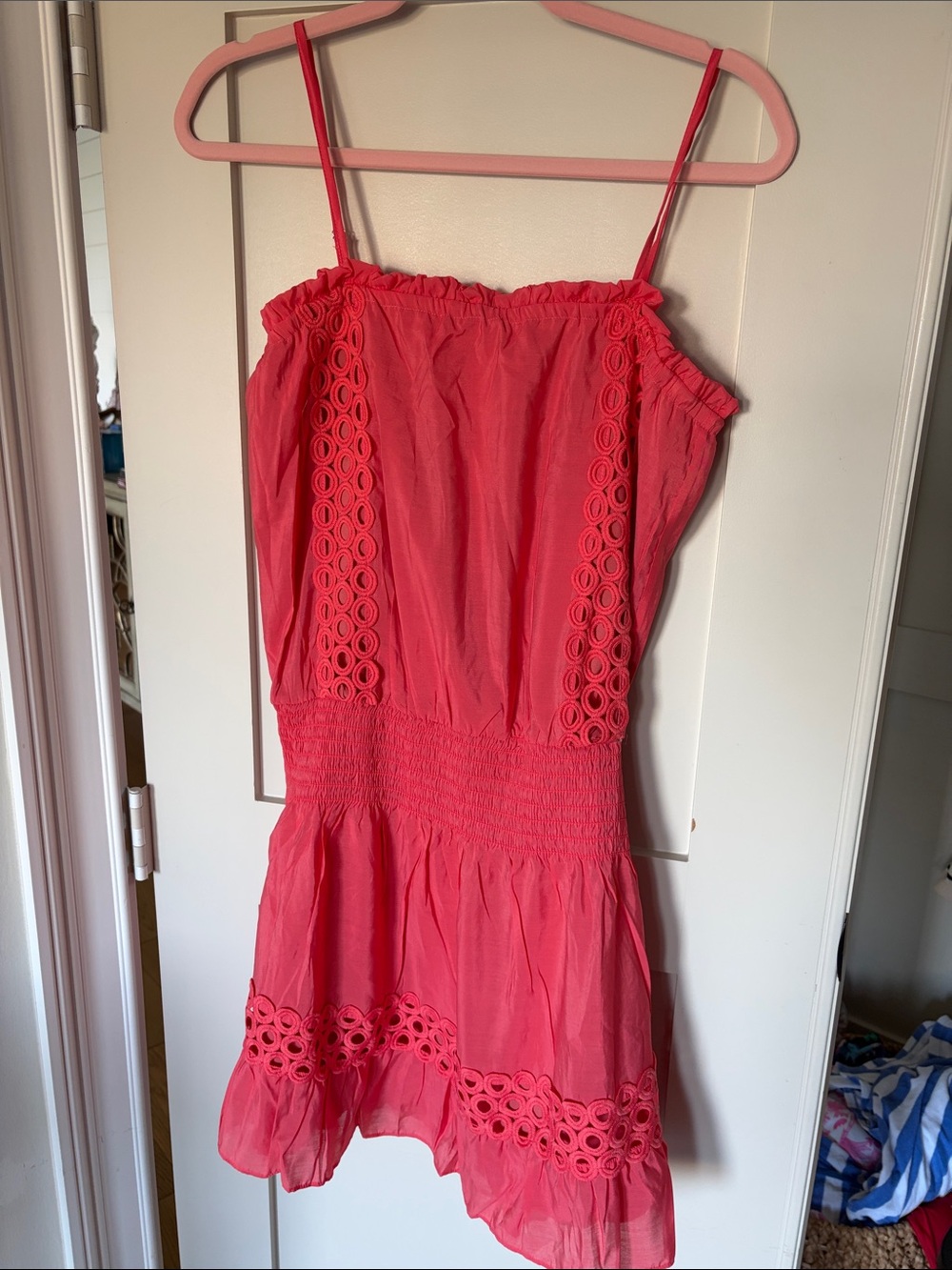Elan Coral Pink Spaghetti Strap Summer Dress